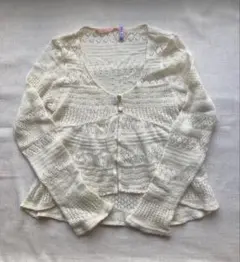 フランシュリッペ　レース編み カーディガン M