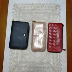 LANVIN クロコダイル風長財布 3点セット