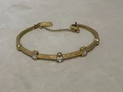 最終値下げ！！katespadenewyork ゴールドバングル　ビジュー付き