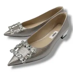 STACCATO ビジュー付きパンプス シルバー 23cmのサムネイル