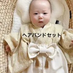 DEshop ベビー袴ブラウン刺繍 子供の日 初節句 100日祝 正月 - メルカリ