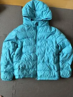 水色フード付きダウンジャケット 130