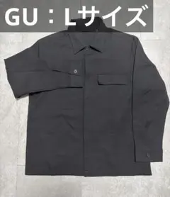 GU ブラック ダブルポケットシャツ