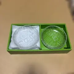 ガラス製文字模様皿5枚セット