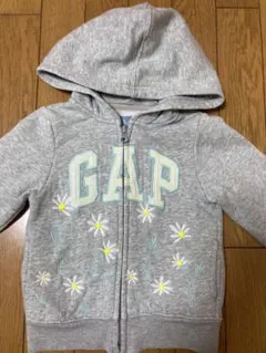 GAP フラワー刺繍 フード付きパーカー 110cm