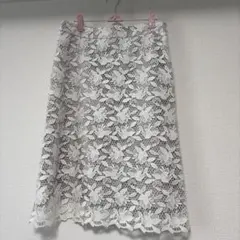 （XLサイズ相当）23区　レース　 タイトスカート　ホワイト