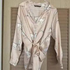 ZARA 猫　シャツ　ザラ　猫柄　ねこ柄ブラウス