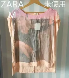 未使用　ZARA　トップス　M　Tシャツ　カットソー　チュニック　レディース　服