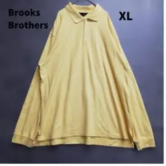 ブルックスブラザーズ 長袖ポロシャツ 山吹 XL 定番USA古着【6574】