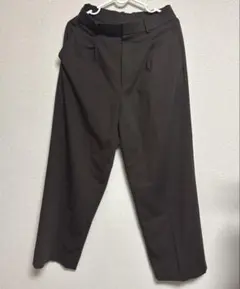 UNIQLO ユニクロ　タックワイドパンツ/丈長め ダークブラウン M