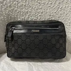 GUCCI グッチ　クラッチバッグ　ポーチ　セカンドバッグ　GG柄 プレート
