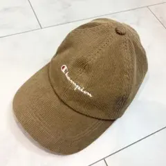 美品 Champion コーデュロイキャップ ベージュ バックストラップ式