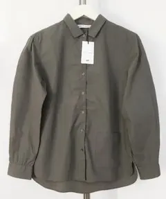 【美品】ユニクロ ルメール ファインコットン ロングシャツ L カーキ
