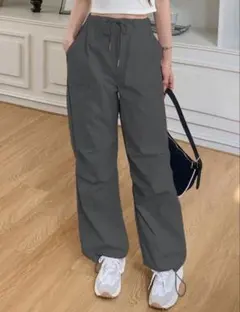【美品‼️】ドローストリング カーゴパンツ ワイドパンツ ダークグレー