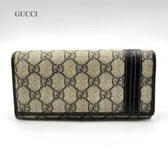 GUCCI オールドグッチ 長財布 ネイビー GG アクセサリーコレクション