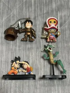 レア！ドラゴンボール×ワンピース デフォルメ ツインキーホルダー 全4