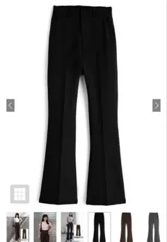 センタープレスフレアパンツru1248 GRL ブラック　M