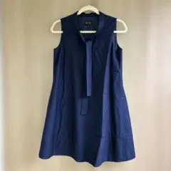 【良品】To b. by agnès b. ネイビーノースリーブワンピース 38