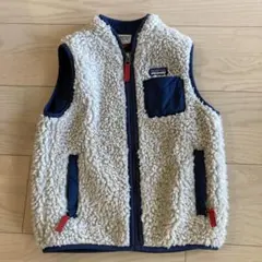 patagonia フリースベスト 5T クリーム/ネイビー