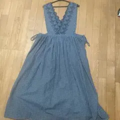 ノースリーブロングワンピース ギンガムチェック