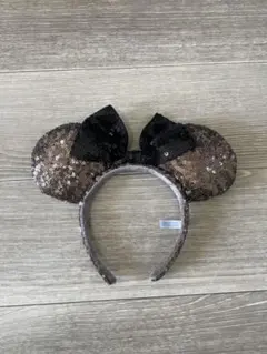 ディズニーカチューシャ　ミニーマウス　スパンコール　黒