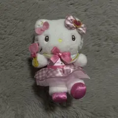 ハローキティ ぬいぐるみキーホルダー ピンク アイドル