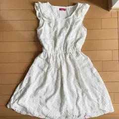earth music&ecology レース ノースリーブワンピース 白 S