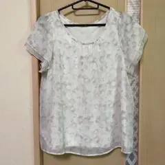 ru ブラウス 半袖 トップス 花柄 グレー Lのサムネイル