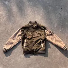 90s風スタジャン 刺繍ロゴ 配色 バイカラー アウター メンズ L相当 古着