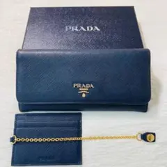 本日限定価格 PRADA プラダ　長財布　紺　パスケース　箱　付属品　二つ折り