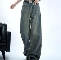 【最終値下げ】ラインストーン デニム パンツ ZOZOTOWN