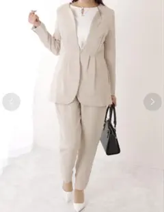 Lace Ladies フロントホック ペプラム スーツ セットアップ　入学式