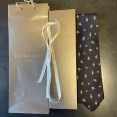 BVLGARI ネクタイ ブラック　バレリーナ　花柄 新品未使用