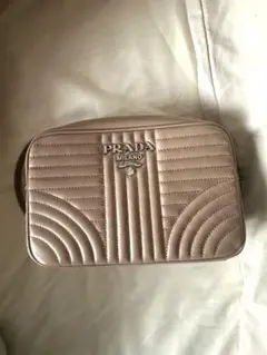 PRADA ダイアグラム チェーン ショルダーバッグ キルティング レザー