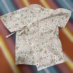 花柄ピンク甚平 ~95cm