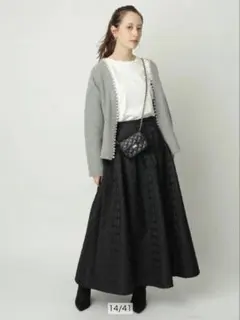 【美品】Arpege story パール付き カーディガン グレー サイズ1
