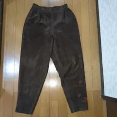 伊太利屋 ブラウン スウェード風　パンツ　チーター　豹