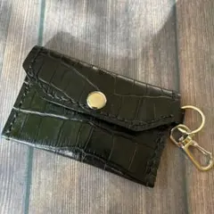 本革 ミニポーチ ミニ財布 免許証 カードケース、フリスク使い方色々キーホルダー