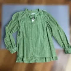 【新品タグ付き】67%OFF TYPY AWトレンド緑チェックシャツ