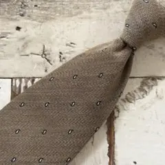 【バーバリーロンドン】ウールタイ　小紋柄　ベージュ