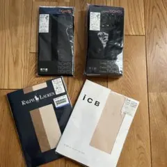 【新品】靴下屋　雪柄タイツ　サイドレース柄ストッキング