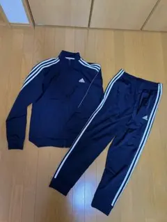 【美品】adidas ジャージ 上下セット ネイビー　Mサイズ セットアップ