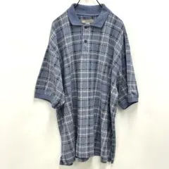 US古着 BASIC EQUIPMENT 半袖ポロシャツ サイズXL チェック