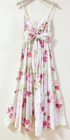 美品　ジーザスディアマンテ　ぼかし薔薇柄カリブマキシワンピース　姫系　姫ギャル