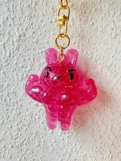 ハンドメイド・筋肉うさぎキーホルダー
