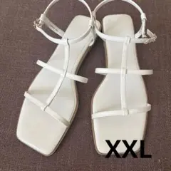 GUナローストラップフラットサンダル白XXL 25.5cm 美品のサムネイル