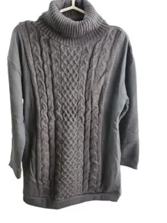 レディース　ダークグレー　 タートルネック 長袖 Mサイズ
