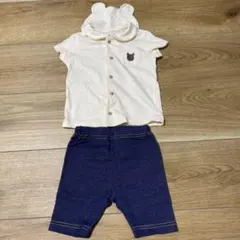 ベビー トップス パンツ セット クマ耳襟60-70cm