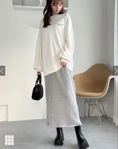 ラメプリーツタイトスカート[pr54] シルバー