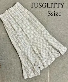 JUSGLITTY ツイード フレアスカート Sサイズ